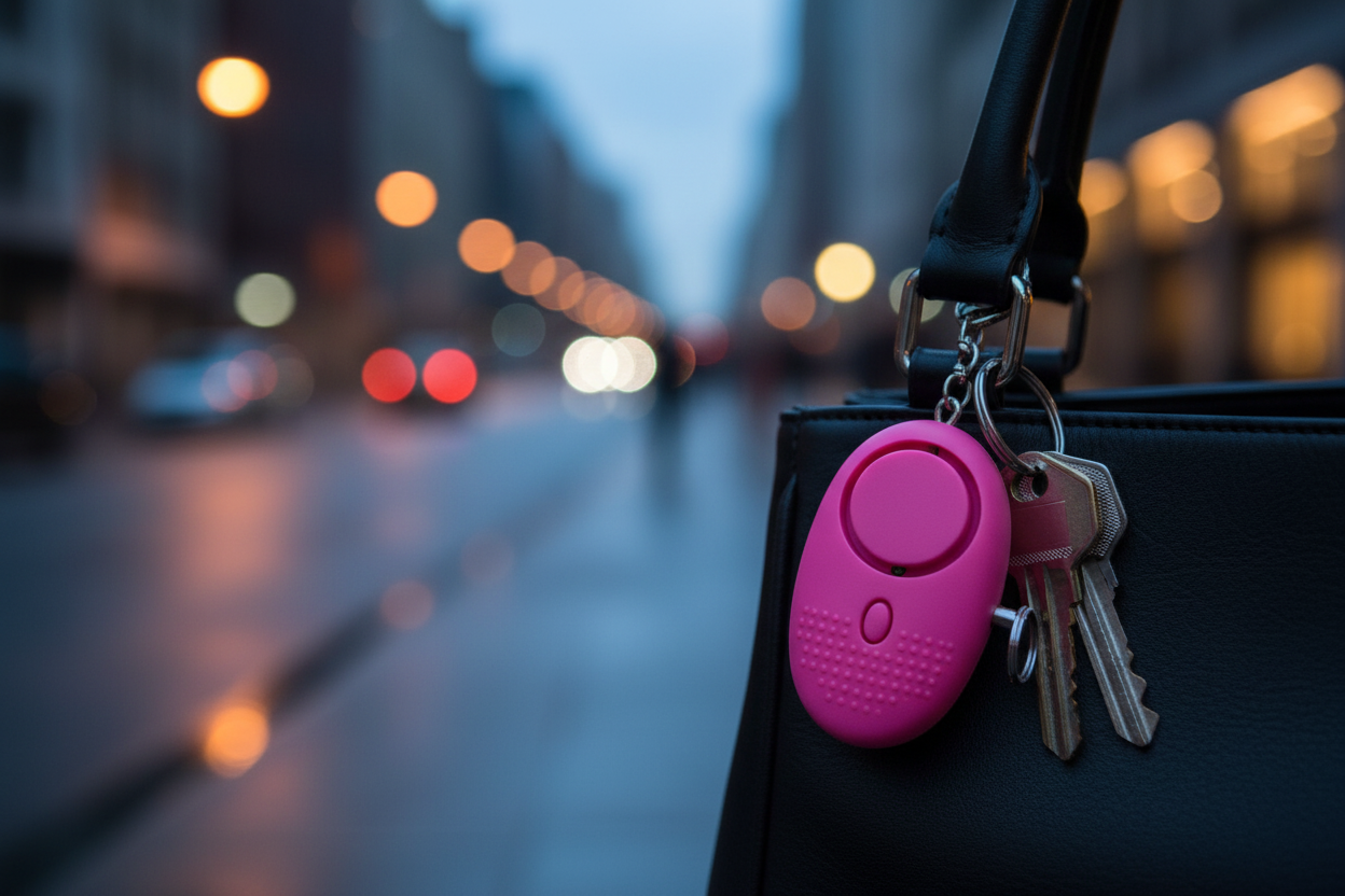Safety alarm on purse