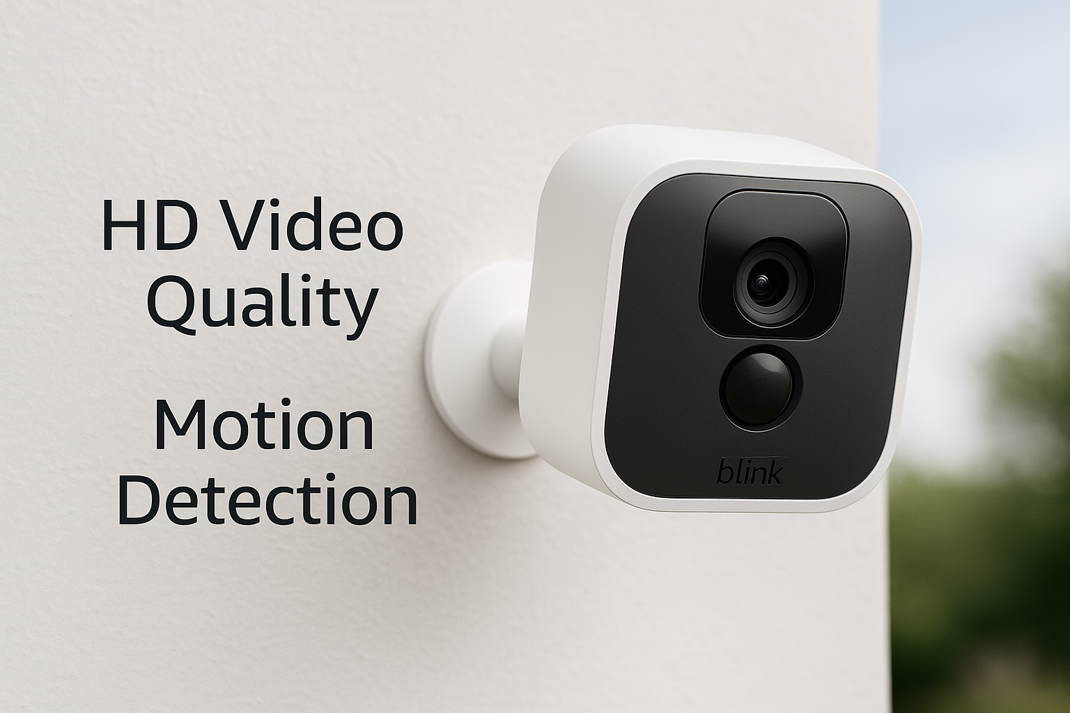 Blink camera with HD Video and Motion Detection text